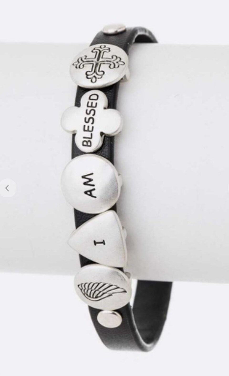 I am Blessed Leather Charm Bracelet