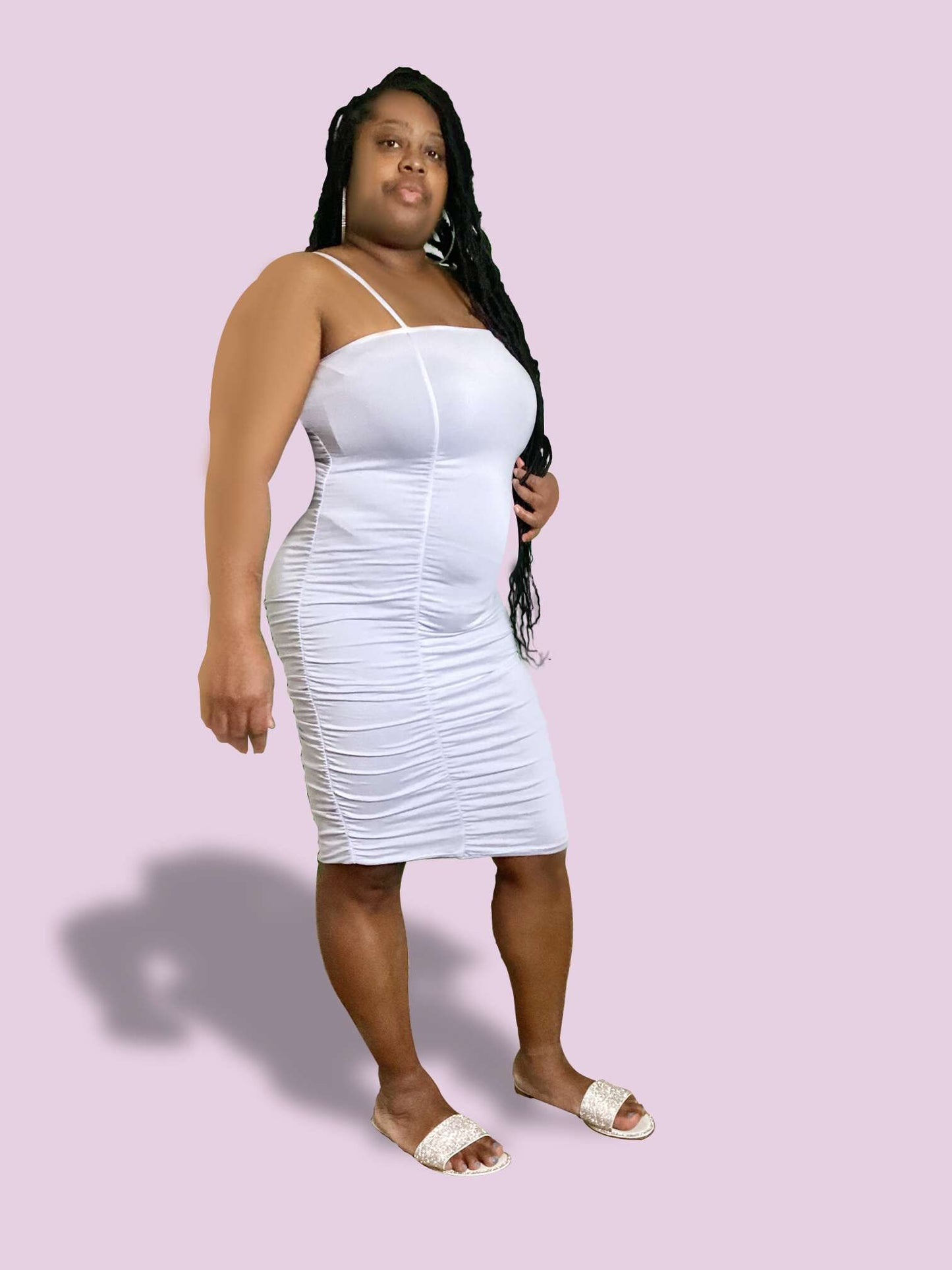 Posh Grey Ruched Bodycon Dress