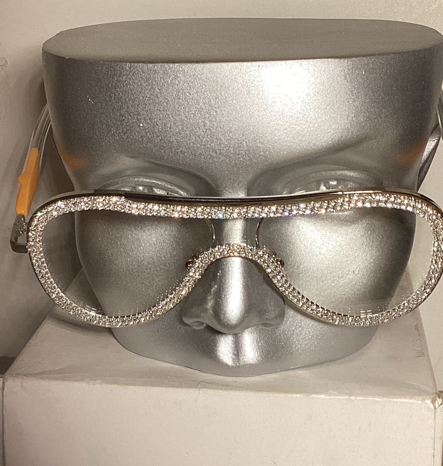 Glimmer Rhinestone Clear Glasses