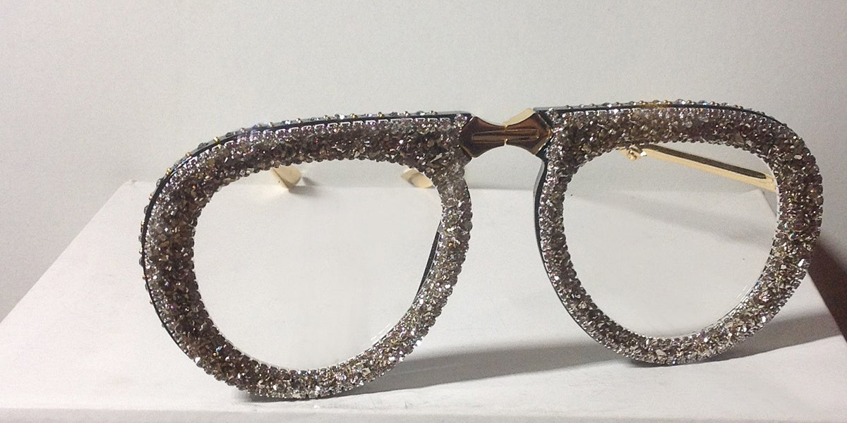 Glaring Glitter Fashion Clear Lens Glasses