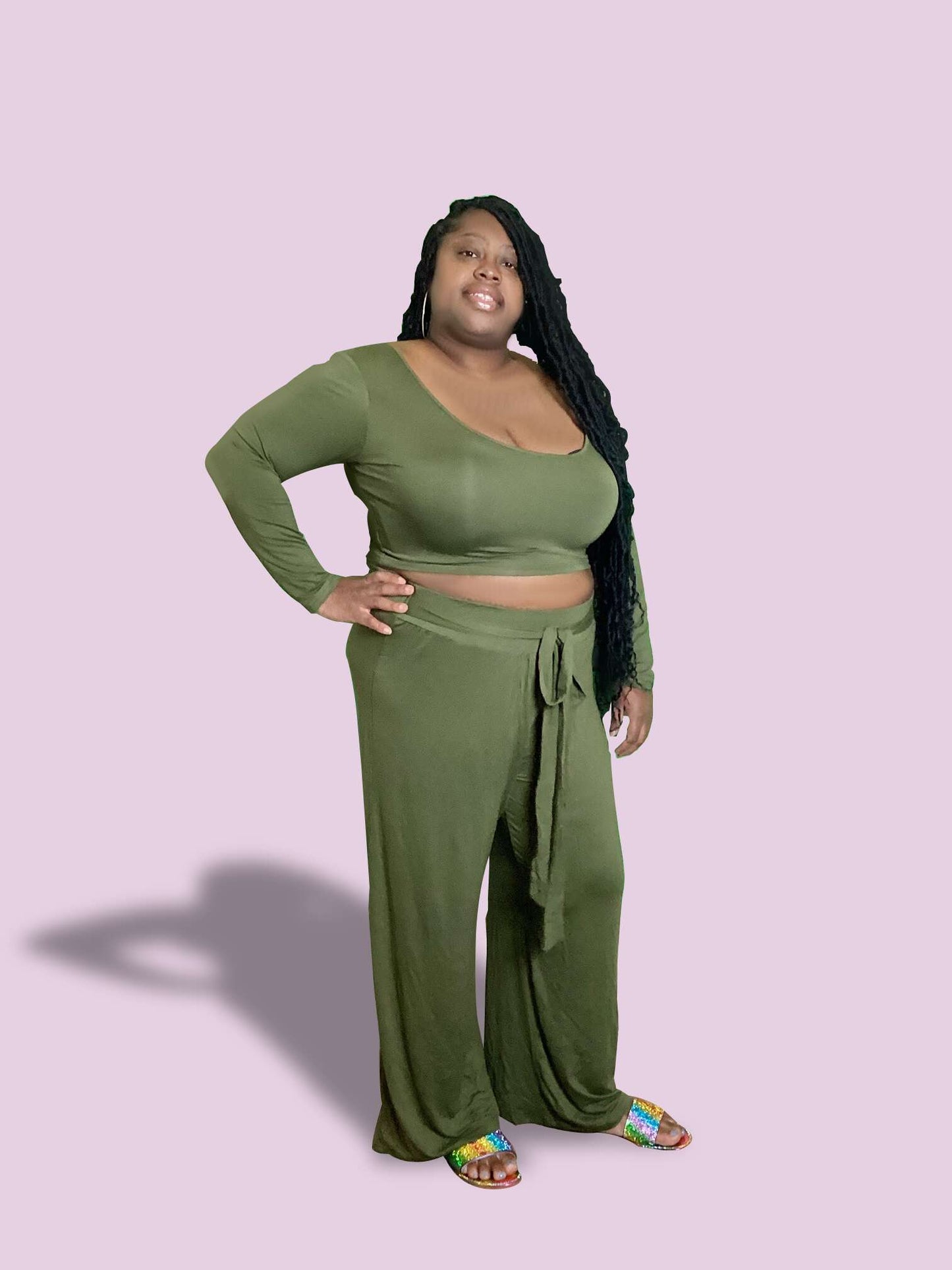 Tia Olive Make It Happen Crop Top Set