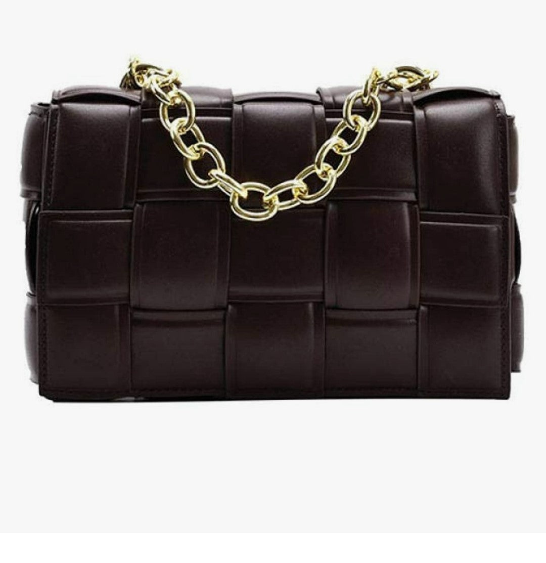 Raven Quilted Faux Leather Chain Bag